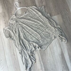 Allsaints Asymmetrical Shirt drape short sleeve womens Gray size 10 contemporary